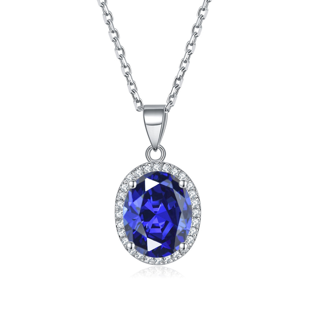 Damen eleganter Anhänger mit blauem Kristall Shop Nory