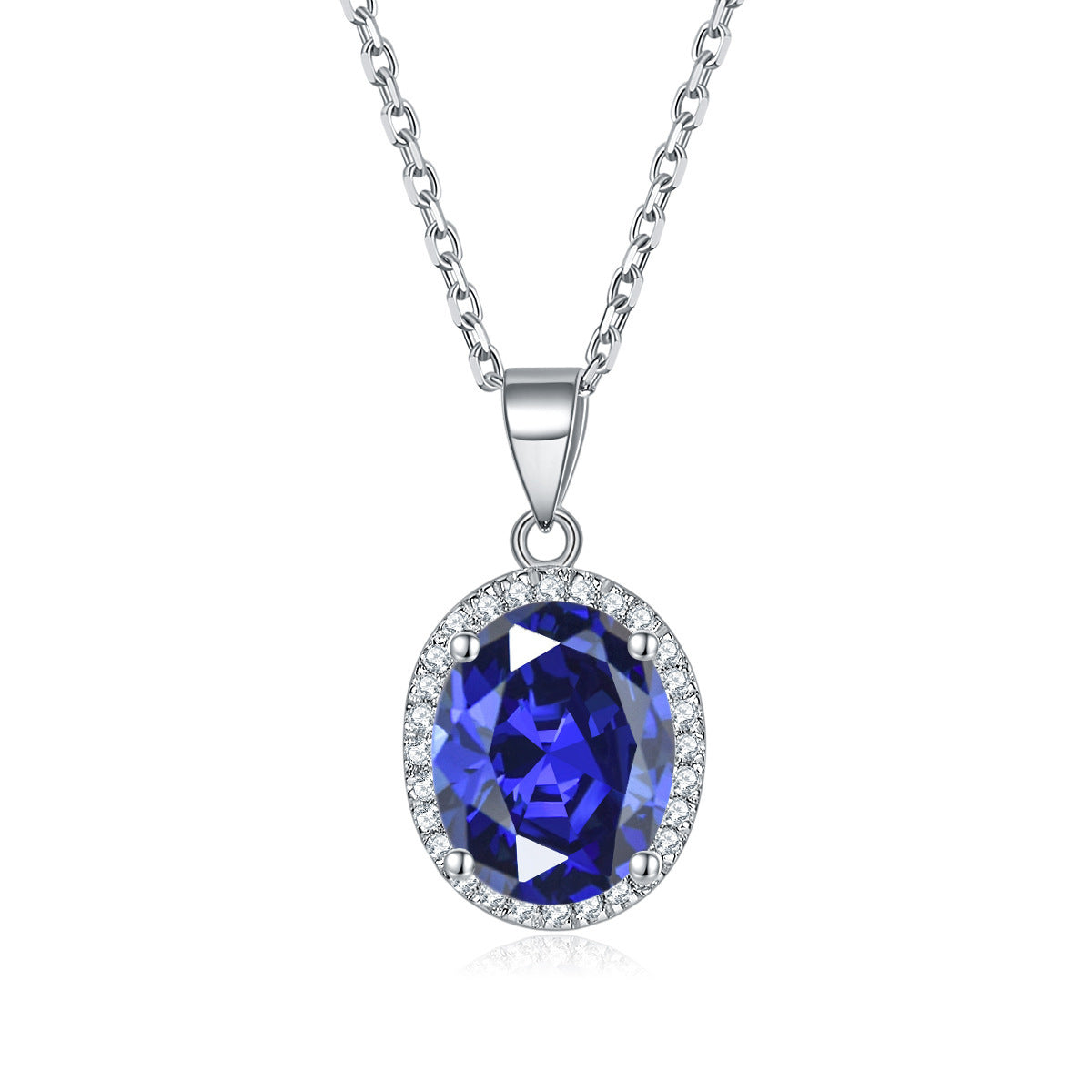 Damen eleganter Anhänger mit blauem Kristall Shop Nory