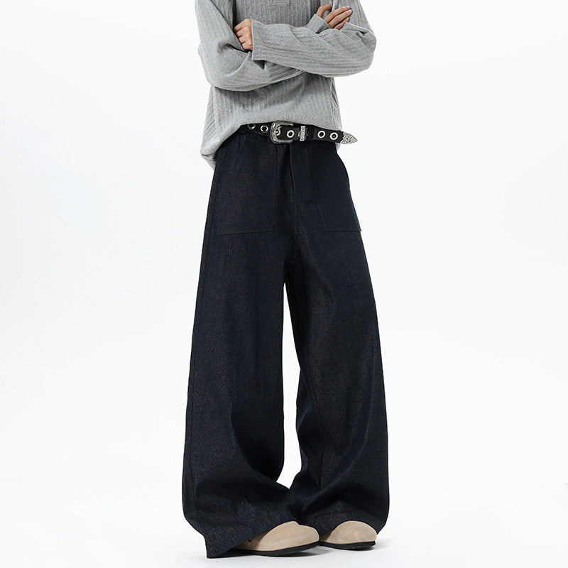 Damen Weite High Waist Denimhose mit extra weitem Bein und aufgesetzten Vordertaschen Shop Nory