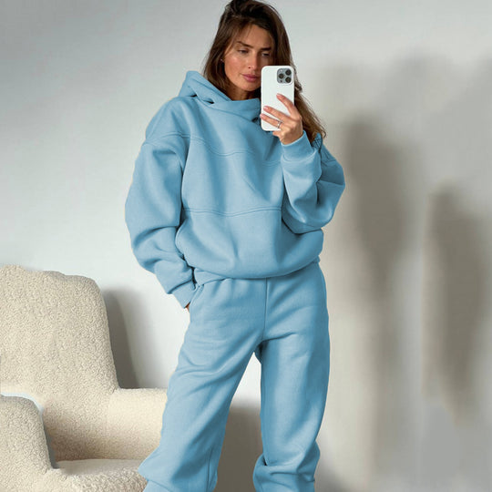 Damen Oversized Loungewear-Set aus schwerem French-Terry mit strukturierter Kapuze und Relax-Jogginghose Shop Nory