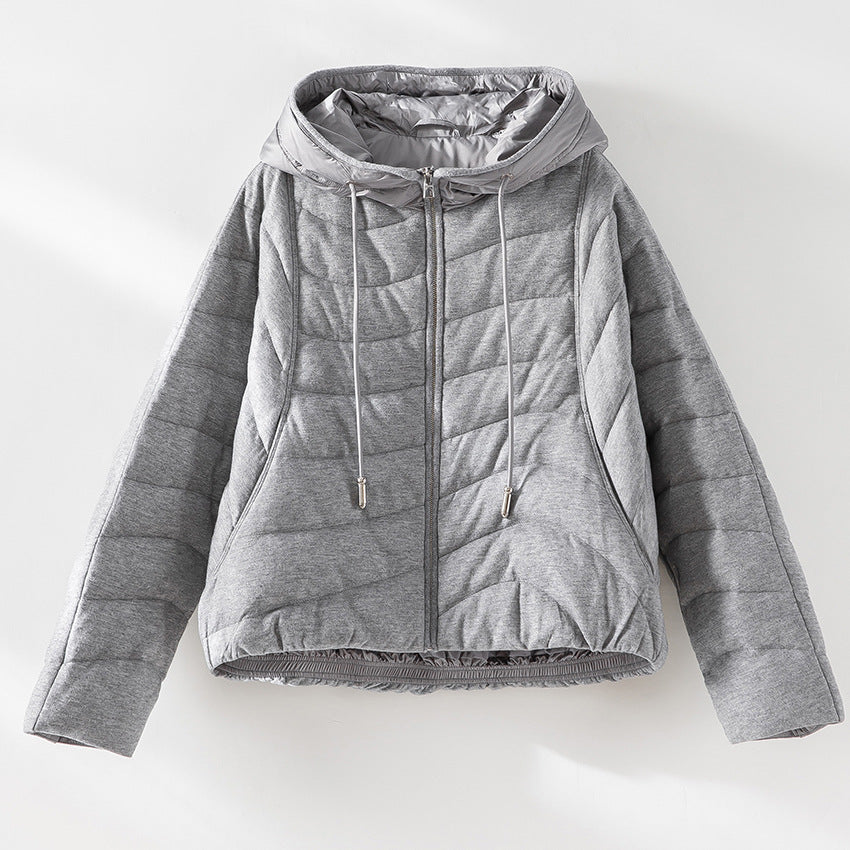 Damen gesteppte Kapuzen-Winterjacke mit tailliertem Gummizug Shop Nory