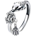 Damenring mit kunstvollem Fisch- und Blumenmotiv Shop Nory