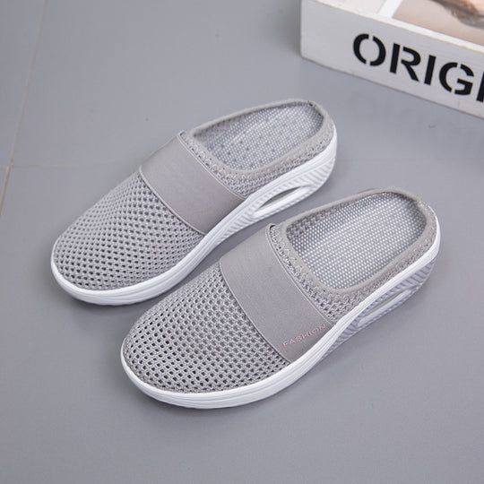 Damen Halbschuh-Slipper mit atmungsaktivem Strickobermaterial, elastischem Mittelfußriemen und Dämpfungssohle Shop Nory