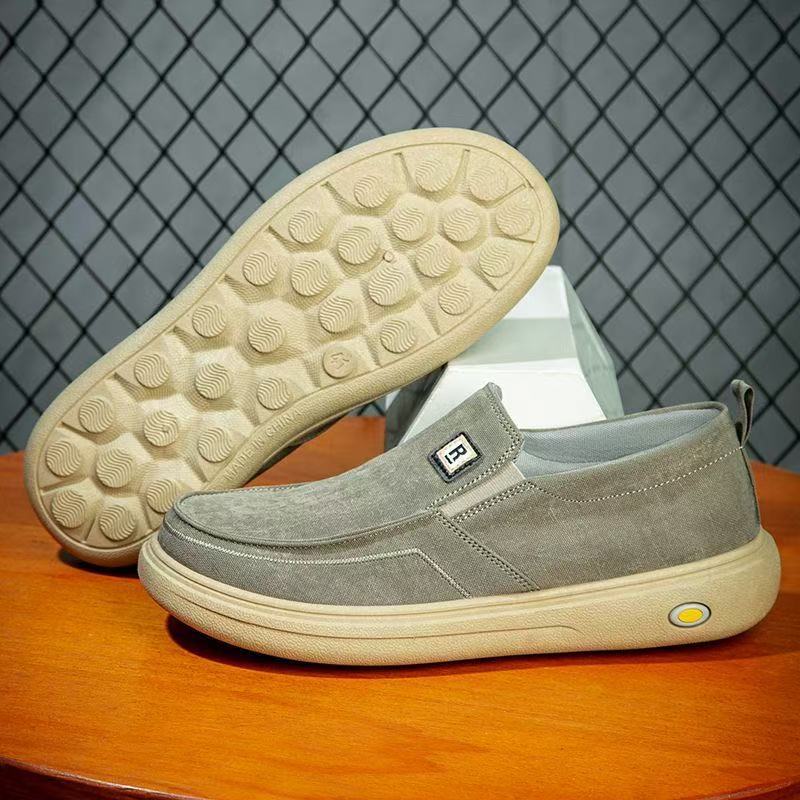 Herren Canvas-Slip-On Freizeit-Slipper mit ergonomischer Komfortplateau-Sohle Shop Nory
