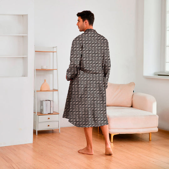 Herren Kimono mit modernem Muster und Gürtel – Shopnory