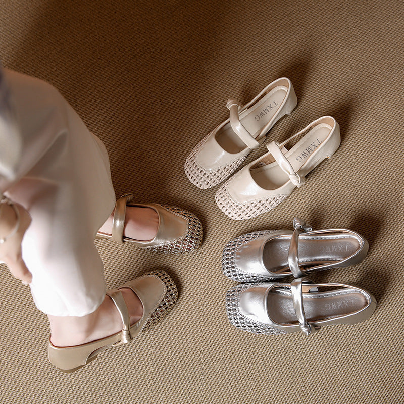 Damen Ballerina-Schuhe mit geflochtenem Detail