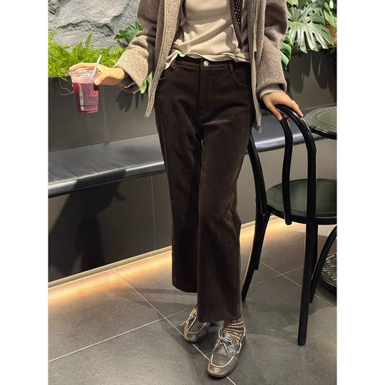 Damen Elegante Flared Cordhose Shop Nory