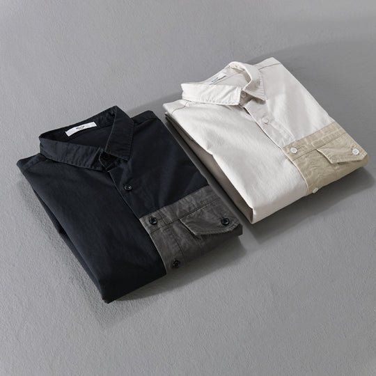 Herren Kontrast-Brusttaschen-Overshirt aus leichter Baumwollmischung mit Relaxed‑Fit Shop Nory