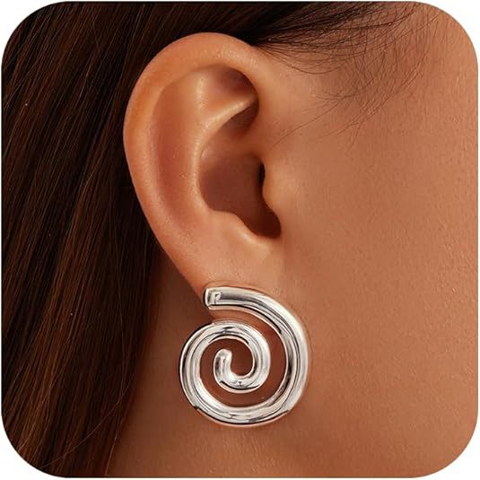 Damen Ohrstecker in zeitgenössischem Spiral-Design Shop Nory