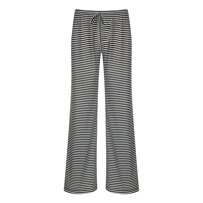 Damen Bequeme und luftige Sommerhose mit Streifenmuster und elastischem Bund