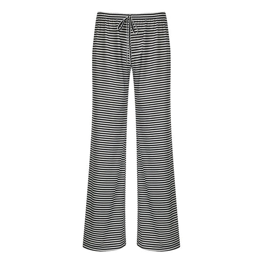 Damen Bequeme und luftige Sommerhose mit Streifenmuster und elastischem Bund