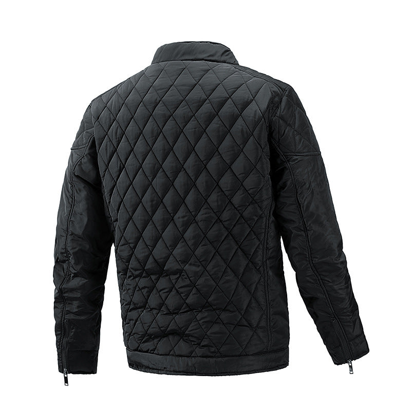 Herren gesteppte Übergangsjacke mit Diamantstepp, Stehkragen und Reißverschluss Shop Nory