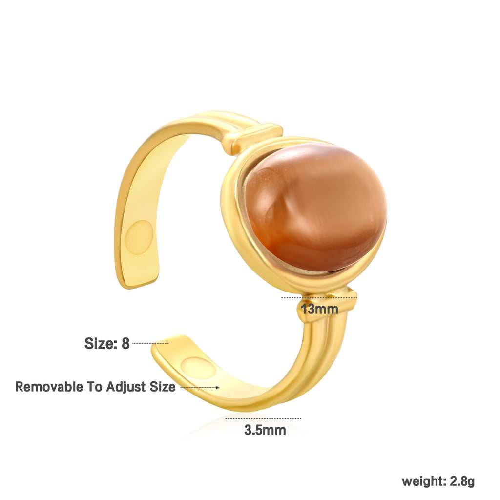 Damen Ring mit einstellbarem Design und geschliffenem Stein Shop Nory