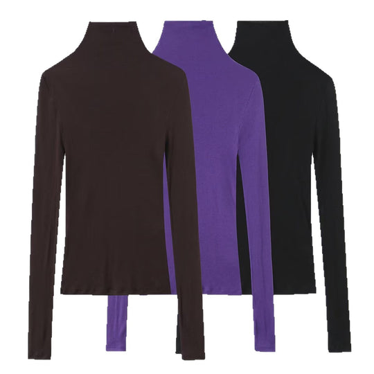 Damen Enganliegendes Langarm-Top mit hohem Rollkragen und Stretch‑Jersey Shop Nory