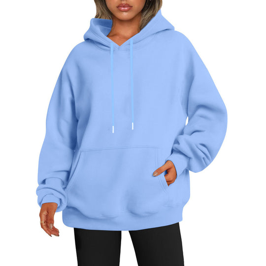 Damen nan oversized Kapuzenpulloverkleid mit Kängurutasche, verlängerter Silhouette und weichem French-Terry Shop Nory