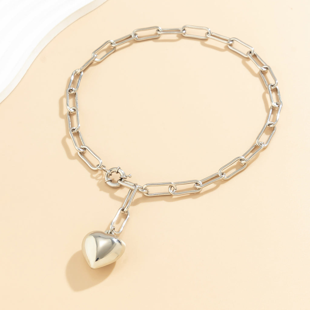 Damen Herz-Anhänger Kette mit Gliederdesign Shop Nory