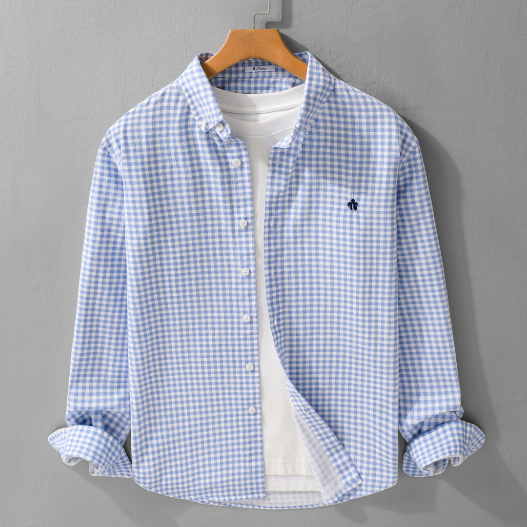 Herren Kariertes Baumwollhemd mit Button-Down-Kragen und relaxed Fit Shop Nory