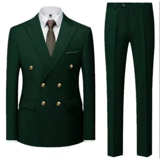 Herren Zweiteiliger Doppelreiher-Anzug mit tailliertem Sakko und schmaler Flachbundhose Shop Nory