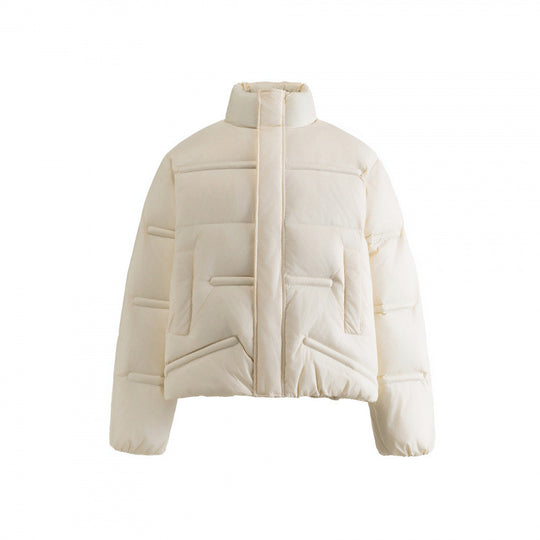 Unisex Kurzgeschnittene wattierte Steppjacke im Boxy-Schnitt mit hohem Stehkragen Shop Nory