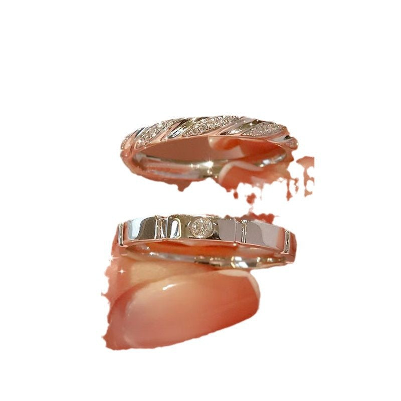 Damen Ring-Set mit kunstvollem Zopfdesign und funkelnden Zirkonia Shop Nory