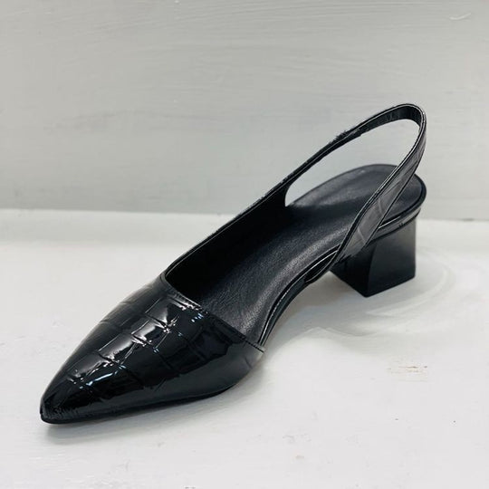 Damen Slingback-Pumps mit spitzer Kappe, Krokoprägung und mittlerem Blockabsatz Shop Nory