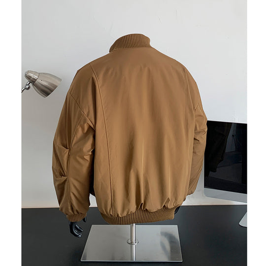 Herren Oversized Stepp-Bomber mit hoher Rippenkragenkonstruktion und verdecktem Reißverschluss Shop Nory
