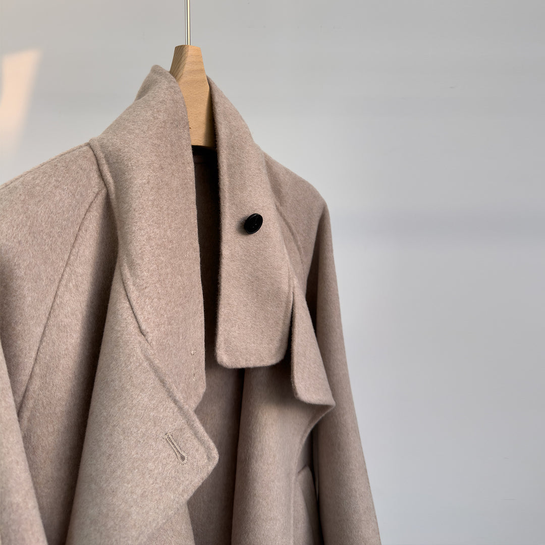 Damen luxuriöser Wollmischung Mantel Shop Nory