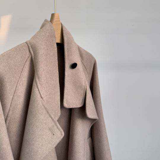 Damen luxuriöser Wollmischung Mantel Shop Nory