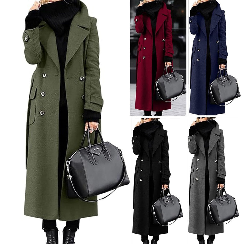Damen Eleganter und zeitloser Wollmantel