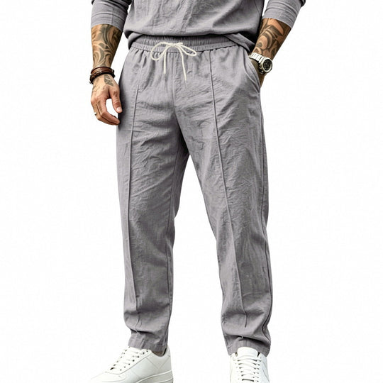Herren Leichte Bundfalten-Jogginghose mit Elastikbund und Kordelzug Shop Nory