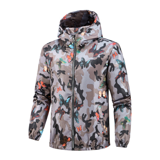 Damen Leichte Kapuzenjacke mit floralem Muster Shop Nory