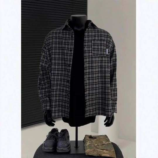 Herren Lässiges Karomusterlangarmhemd Shop Nory