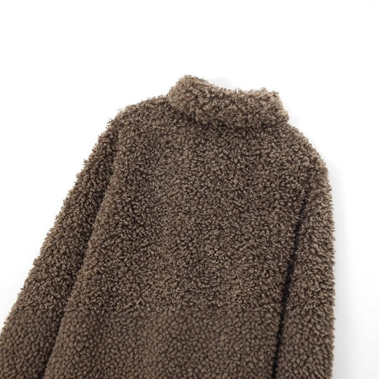 Damen Oversize-Kunstfell‑Teddyjacke mit Schalkragen und gefüttertem Innenfutter Shop Nory