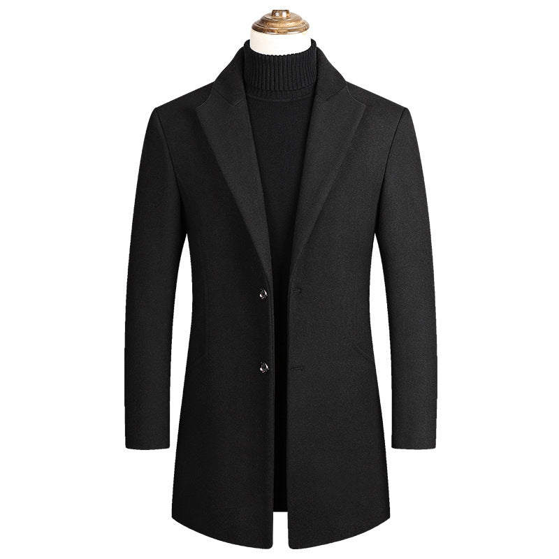 Herren Taillierter Wollmix-Mantel mit Notch-Revers und Zweiknopfverschluss Shop Nory