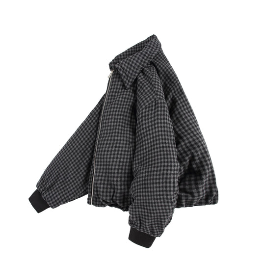 Unisex Boxy-Karos-Steppblouson mit Reißverschluss und elastischem Saum Shop Nory