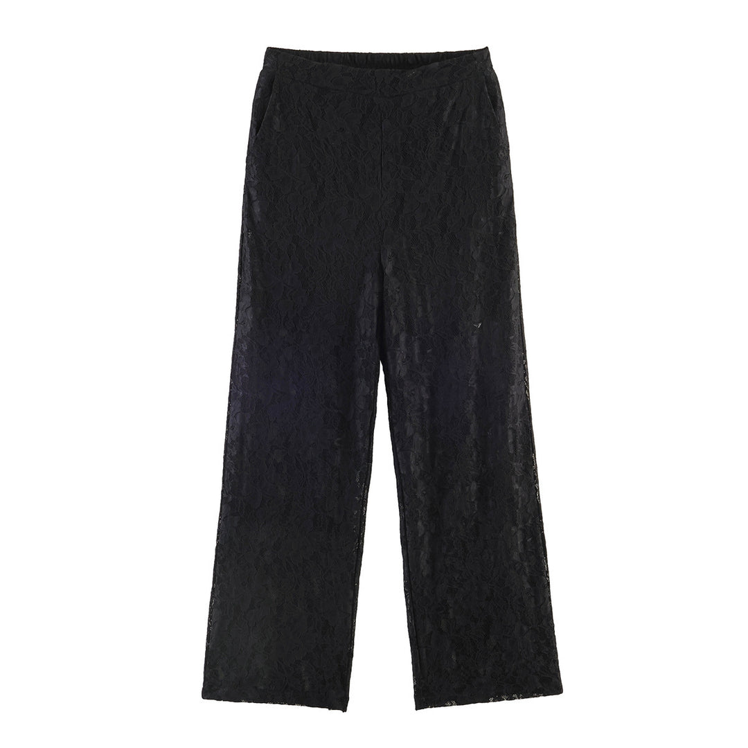 Damen Hochelastische Spitzenhose mit weitem Bein und hoher Taille Shop Nory