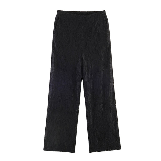 Damen Hochelastische Spitzenhose mit weitem Bein und hoher Taille Shop Nory