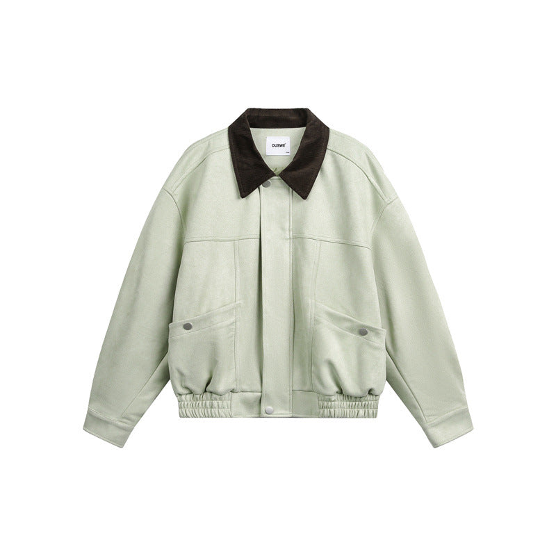 Unisex Kurz geschnittene Boxy-Blousonjacke mit Cordkragen und elastischem Bund Shop Nory