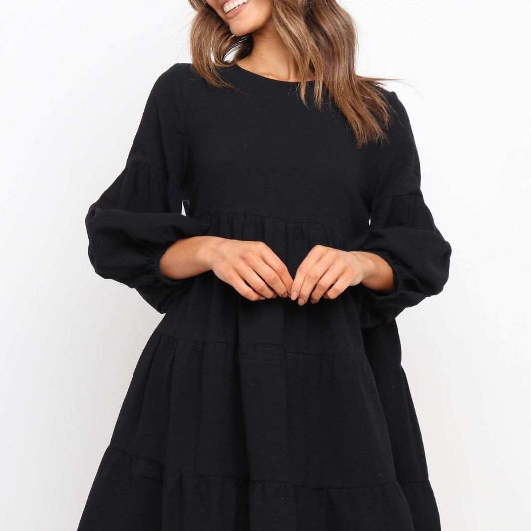 Damen romantisches Sommerkleid mit voluminösen Ärmeln und Rüschendetails