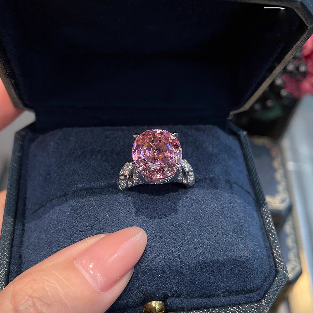 Damen Eleganter Ring mit pinkem Edelstein Shop Nory