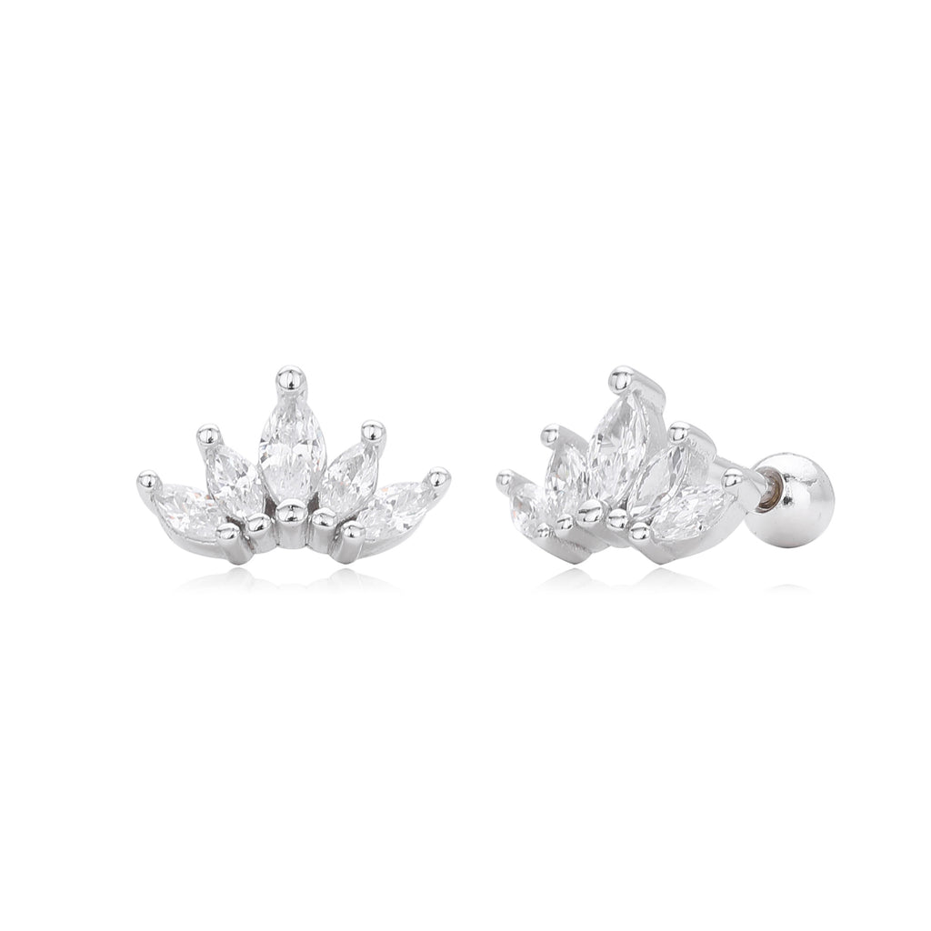 Damen Ohrstecker mit funkelnden Zirkon-Crown-Design aus hochwertigem 925 Sterling Silber Shop Nory
