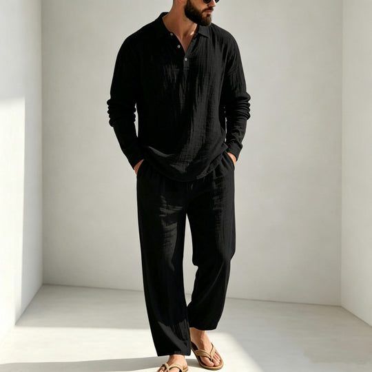 Herren Lässiger Leinen Pyjama Shop Nory