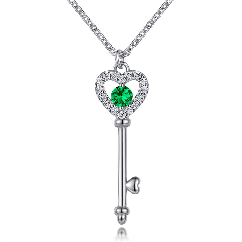 Damen Herzschlüssel Anhänger aus hochwertigem Edelstahl mit funkelnden Zirkonia Shop Nory