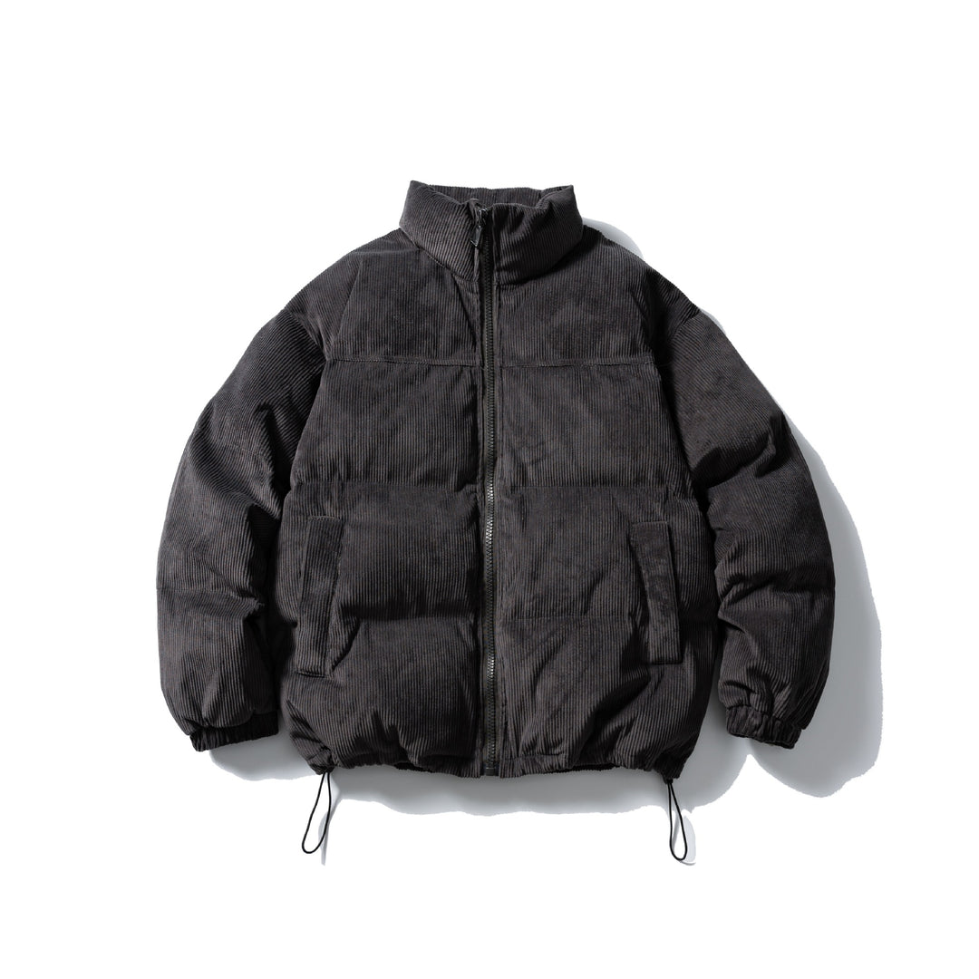 Unisex Wattierte Cord-Blousonjacke mit Stehkragen, elastischen Bündchen und Kordelzug Shop Nory