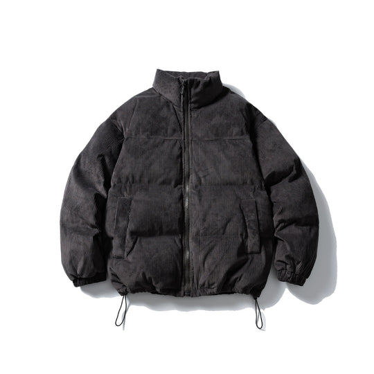 Unisex Wattierte Cord-Blousonjacke mit Stehkragen, elastischen Bündchen und Kordelzug Shop Nory