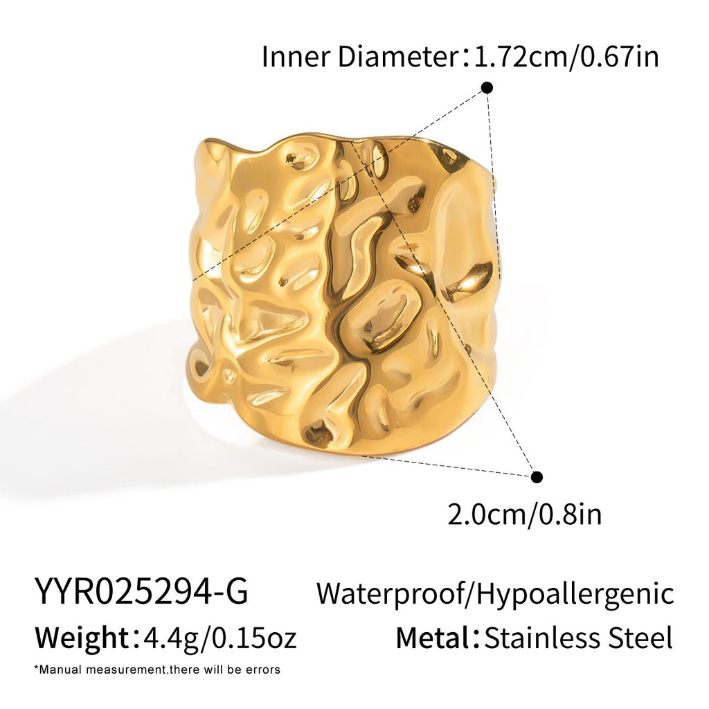 Unisex-Ring mit modernem Wellenmuster aus Edelstahl Shop Nory