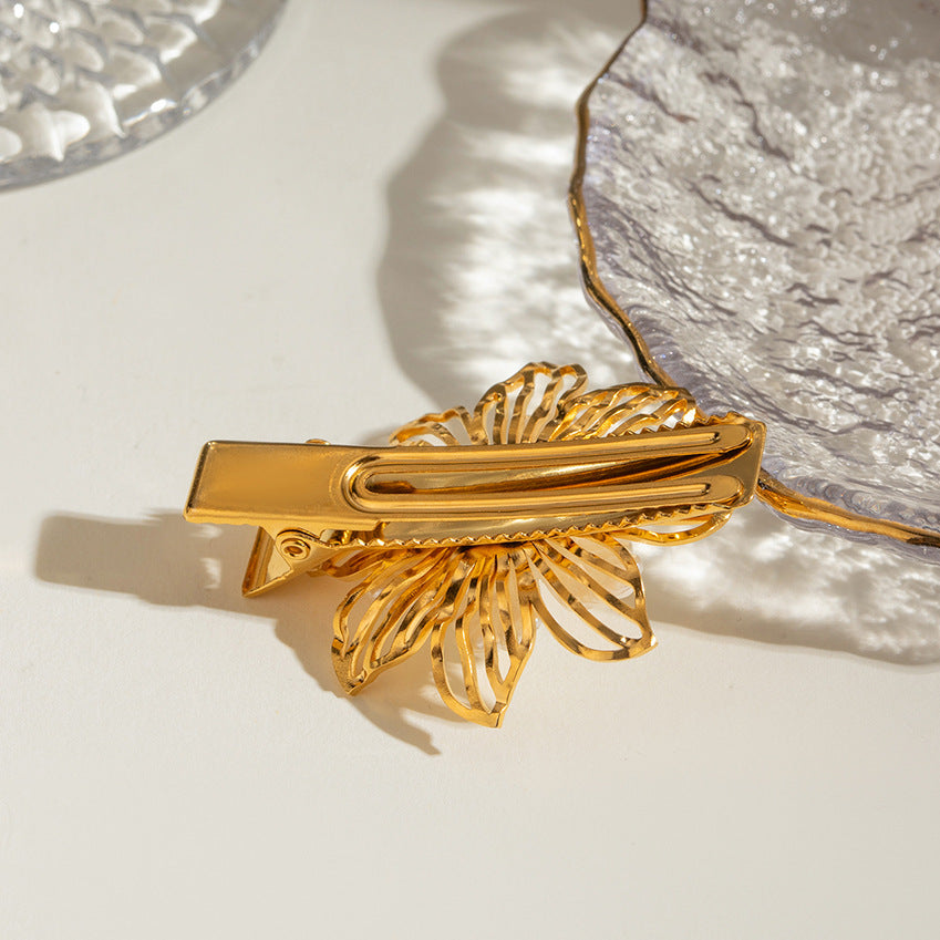Damen Haarspange mit floralem Design aus hypoallergenem Edelstahl Shop Nory