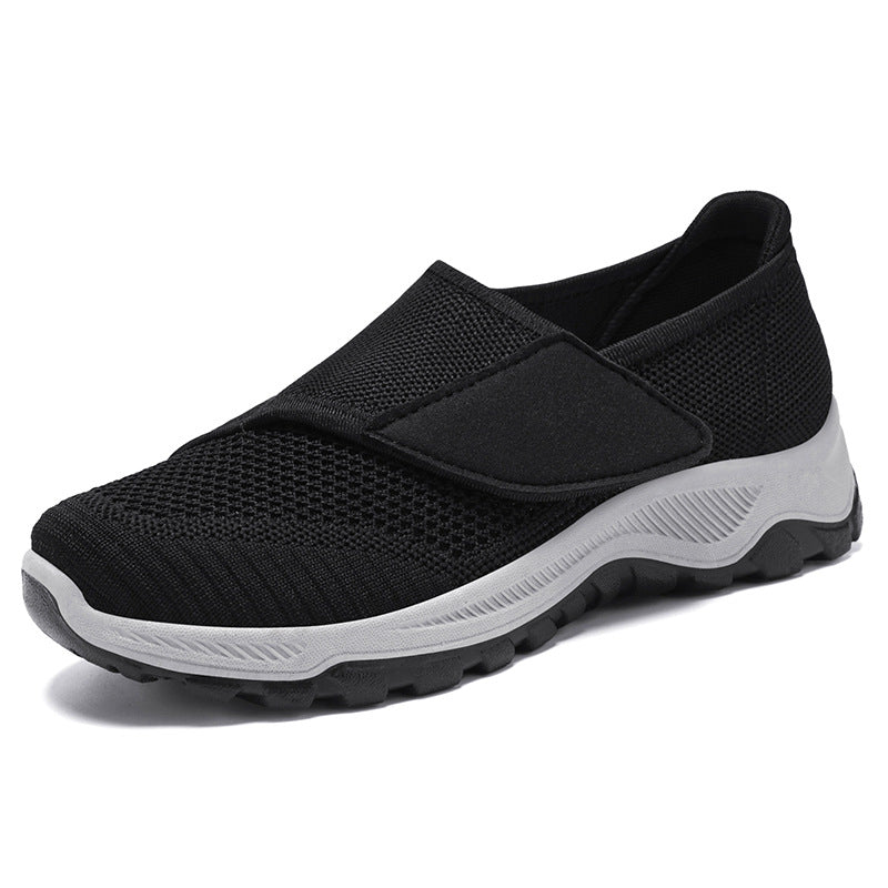 Damen nan verstellbarer Strick-Slip-On Wandersneaker mit Klettverschluss und profilierter Dämpfungssohle Shop Nory
