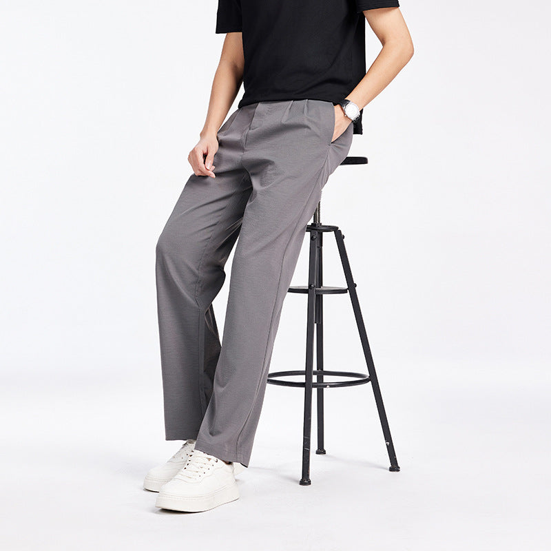 Herren Elegante Bundfalten-Stoffhose mit hoher Bundhöhe, Bügelfalte und geradem Bein Shop Nory