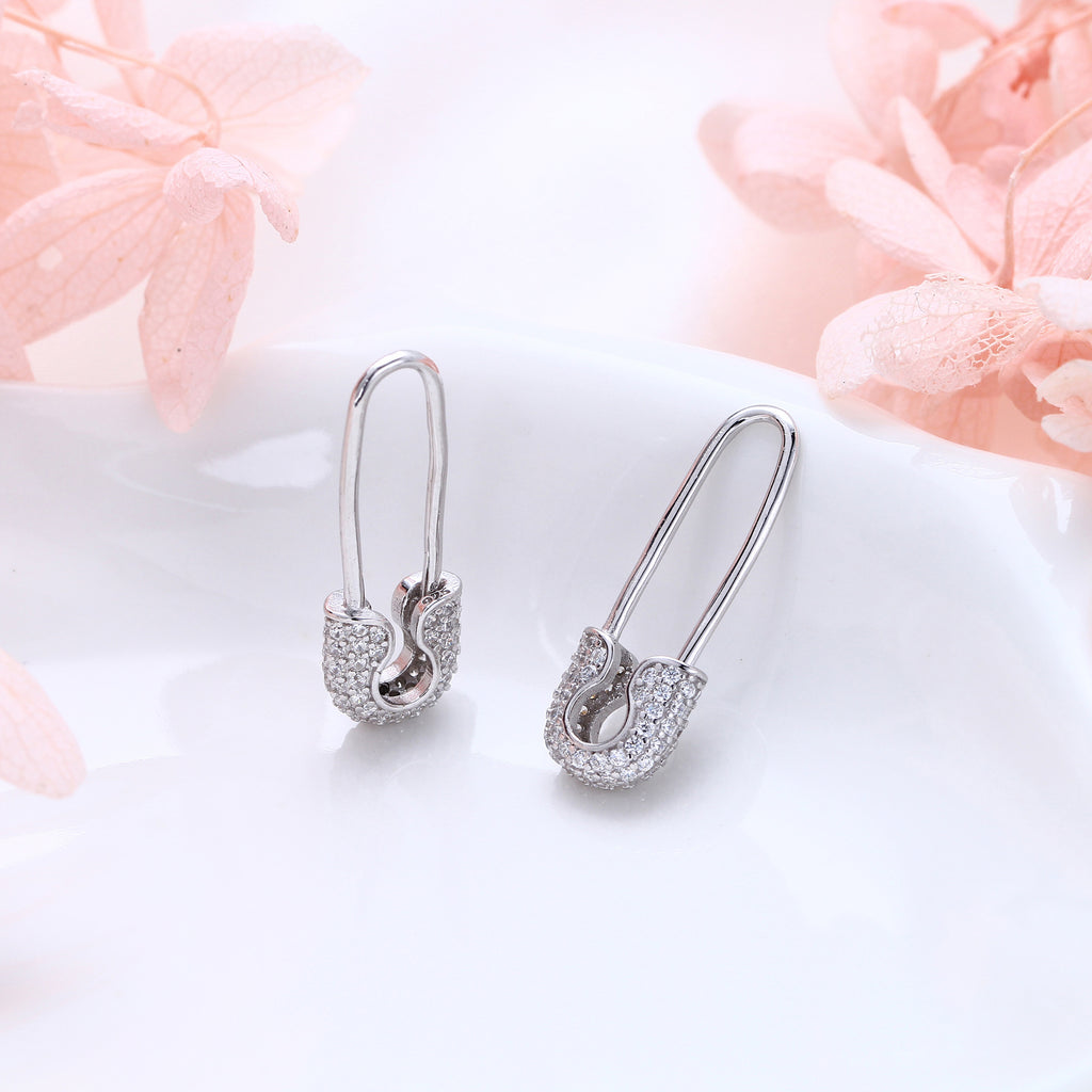Damen Ohrhänger mit luxuriösem Zirkonbesatz aus hochwertigem 925 Sterling Silber Shop Nory